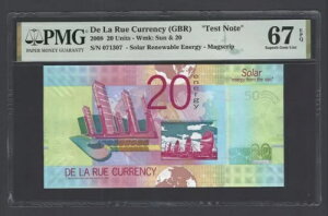 De La Rue (GBR)�A20 �P�ʁA2008 �N�A���z�Đ��\�G�l���M�[�u�e�X�g�m�[�g�v�AUNC �O���[�h 67
