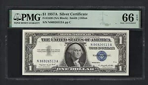 �č��⌔ 1�h�� 1957A Fr#1620 (NA�u���b�N) UNC�O���[�h66