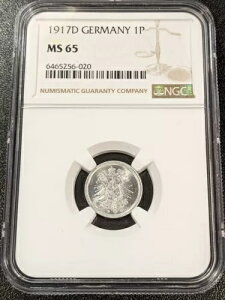 1917 D MS65 �h�C�c �A���~�j�E�� 1 �y�j�b�q UNC NGC KM 24 TOP POP ��ꎟ���E���