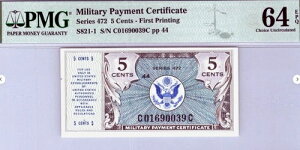 �č� MPC 5�Z���g �V���[�Y472 PMG 64 EPQ ? SN 01690039 ? CHOICE UNC + �M�t�g M35