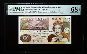 [A/1 �v���t�B�b�N�X] �Z���g�w���i 20�|���h 2012 P13 PMG 68 SUPERB GEM UNC EPQ QEII
