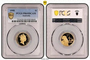 1990�N �v���[�t 2�h�� $2 �I�[�X�g�����A PCGS PR69DCAM FDC UNC #3733