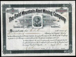 1889�N �u���b�N�q���Y�E�_�R�^ - �{�[���h�}�E���e���A���[�g�}�C�j���O EX RARE ����