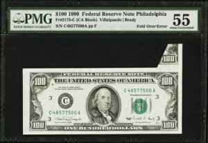 PMG 55 �t�H�[���h�I�[�o�[�G���[ $100 $1,250++ �ŗ��D�I 100�h���ł͋ɂ߂Ċ�