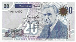 ��ԍ� AA0000005 �k�A�C�������h Danske Bank 20�|���h P-213 UNC ���Ɋ�