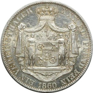 H2461 ���A �V�����u���N?? ���b�y 1 Vereinsthaler Georg Wilhelm 1860 B Hannover UNC-