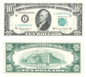 1950-E 10�h�� �T���t�����V�X�R�n��A�M������s�� Fr. 2015-L Unc. #5924