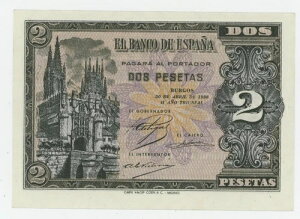 �X�y�C�� �G�X�p�[�j�� 2 �y�Z�^�X 1938 �N 4 �� 30 �� P 109.a UNC �����ʎ��� �V���A�� M
