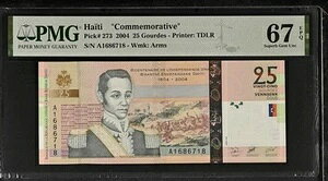 �n�C�`�L�O 25 �O�[���h 2004 P 273 UNC PMG 67 EPQ 2nd TOP POP