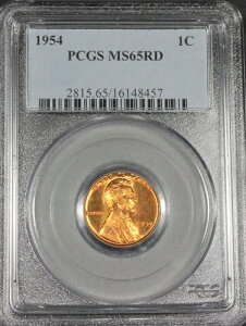 1954�N P �����J�[�� �Z���g �E�B�[�g�y�j�[ PCGS MS65RD UNC MS 65 RD �ؖ��� 16148457