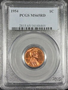 1954�N P �����J�[�� �Z���g �E�B�[�g�y�j�[ PCGS MS65RD UNC MS 65 RD �g�[�� # 16148469