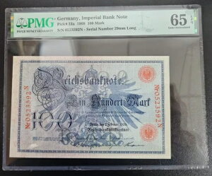 1908�N�h�C�c100�}���NP33a����UNC PMG 65