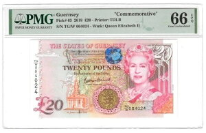 2018�N �K�[���W�[ 20�|���h ��ꎟ���E���L�O 20�|���h UNC PMG 66 EPQ QE2 P-63