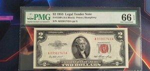1953�N 2�h�� �ԃV�[�� �č����� �h������ �č� PMG 66 EPQ UNC