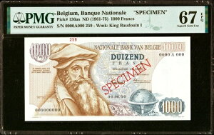 �x���M�[ 1000�t���� SPECIMEN ND (1961-75) Pick-136as SUPERB GEM UNC PMG 67 EPQ
