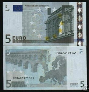 ���B�A�� 5 EUROS P-1 u 2002 x 20 �� 1/5 �o���h�� EU Trichet �t�����X UNC �m�[�g