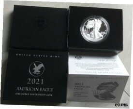 【極美品/品質保証書付】 アンティークコイン コイン 金貨 銀貨 [送料無料] American Eagle 2021 One Ounce Silver Proof Coin (21EMN) Box & COA / USMINT