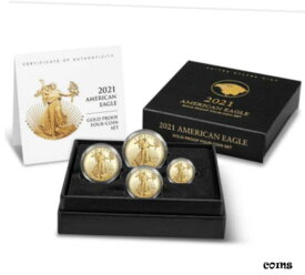 【極美品/品質保証書付】 アンティークコイン 金貨 American Eagle 2021 Gold Proof Four-Coin Set 21EFN - IN HAND - Limited Edition [送料無料] #gcf-wr-009158-812