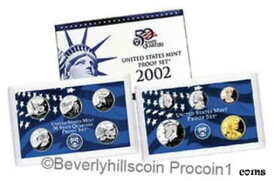 【極美品/品質保証書付】 アンティークコイン コイン 金貨 銀貨 [送料無料] 2002 US Mint Proof Set Certificate of Authenticity 10 coin set