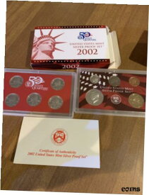 【極美品/品質保証書付】 アンティークコイン コイン 金貨 銀貨 [送料無料] 2002 United States Mint Silver proof set In Red Box W COA