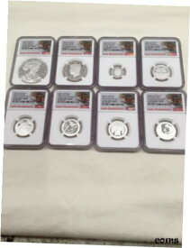 【極美品/品質保証書付】 アンティークコイン コイン 金貨 銀貨 [送料無料] 8 Coin Set 2020S US Limited Edition Silver Proof NGC PF70 UC FDI Trolley Label