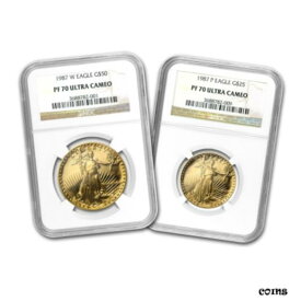 【極美品/品質保証書付】 アンティークコイン 金貨 1987 2-Coin Proof Gold American Eagle Set PF-70 NGC - SKU#73549 [送料無料] #gct-wr-009191-222
