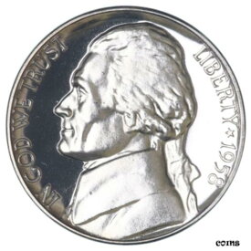 【極美品/品質保証書付】 アンティークコイン コイン 金貨 銀貨 [送料無料] 1958 Jefferson Nickel Gem Proof Coin Cameo See Pics M157