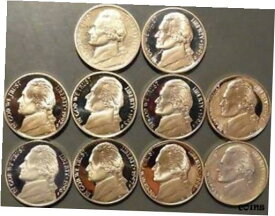 【極美品/品質保証書付】 アンティークコイン コイン 金貨 銀貨 [送料無料] 1990-1999 S Jefferson Nickel Gem Proof 10 Coin Date Set Decade Run