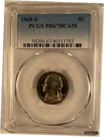 【極美品/品質保証書付】 アンティークコイン コイン 金貨 銀貨 [送料無料] 1968 S Jefferson Nickel Proof PCGS PR67DCAM - Deep Cameo (68/5)