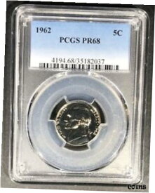 【極美品/品質保証書付】 アンティークコイン コイン 金貨 銀貨 [送料無料] 1962 Proof Jefferson Nickel PCGS PR-68, Buy 3 Items, Get $5 Off!!