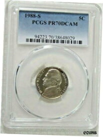 【極美品/品質保証書付】 アンティークコイン 硬貨 1988 S Proof Jefferson Nickel - PCGS PR 70 DCAM Deep Cameo (N) [送料無料] #oot-wr-009194-695