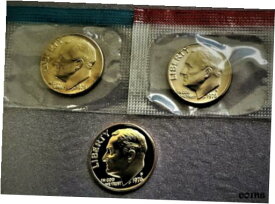 【極美品/品質保証書付】 アンティークコイン 硬貨 1976 P-D-S Roosevelt Dime Set Proof & BU from Mint Sets in Cello + PROOF 3 Coin [送料無料] #ocf-wr-009203-4867