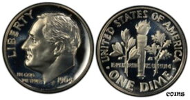 【極美品/品質保証書付】 アンティークコイン コイン 金貨 銀貨 [送料無料] 1964 Brilliant Proof Silver Roosevelt Dime CP1647
