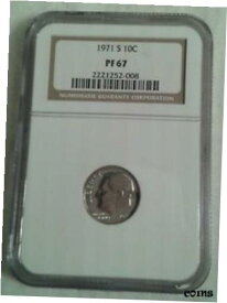 【極美品/品質保証書付】 アンティークコイン コイン 金貨 銀貨 [送料無料] 1971 S NGC ROOSEVELT DIME PF67