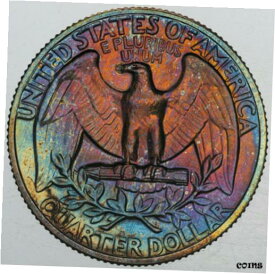 【極美品/品質保証書付】 アンティークコイン コイン 金貨 銀貨 [送料無料] 1968-S U.S WASHINGTON QUARTER PROOF INTENSE MONSTER NEON COLOR TONED NICE (MR)
