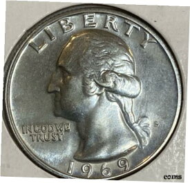 【極美品/品質保証書付】 アンティークコイン コイン 金貨 銀貨 [送料無料] 1969 S Proof Washington Quarter Deep Cameo Brilliant Uncirculated Coin