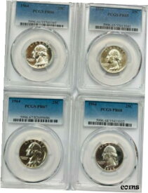 【極美品/品質保証書付】 アンティークコイン 硬貨 1964 Washington Quarter Proof PCGS PR65, 66, 67, 68 (4 Coin Set ) [送料無料] #oct-wr-009259-1021