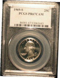 【極美品/品質保証書付】 アンティークコイン コイン 金貨 銀貨 [送料無料] 1969-S Proof Washington Quarter - PCGS PR67 Cameo #1643