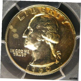 【極美品/品質保証書付】 アンティークコイン コイン 金貨 銀貨 [送料無料] 1960 Washington Quarter PR63 PCGS Mirror Proof Coin w/Hint of Gold Crescent Tone