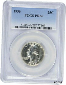 【極美品/品質保証書付】 アンティークコイン コイン 金貨 銀貨 [送料無料] 1956 Washington Quarter PR66 PCGS