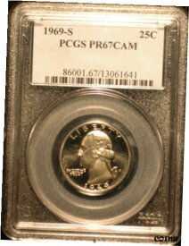 【極美品/品質保証書付】 アンティークコイン コイン 金貨 銀貨 [送料無料] 1969-S Proof Washington Quarter - PCGS PR67 Cameo #1641