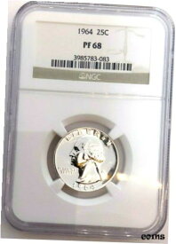 【極美品/品質保証書付】 アンティークコイン コイン 金貨 銀貨 [送料無料] 1964 PROOF 68 NGC Quarter -