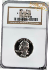 【極美品/品質保証書付】 アンティークコイン コイン 金貨 銀貨 [送料無料] ~1952 NGC PF 66 Cameo Washington Quarter PR 25C Proof Twenty Five Cents (M177)~