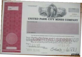 【極美品/品質保証書付】 アンティークコイン コイン 金貨 銀貨 [送料無料] Mining SPECIMEN Stock Certificate: 'United Park City Mines Company'