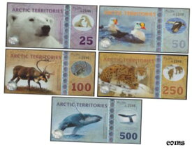 【極美品/品質保証書付】 アンティークコイン コイン 金貨 銀貨 [送料無料] Arctic territories Private Full set 5 pcs 25,50,100,250,500 2017 UNC Fauna