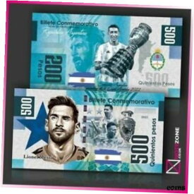 【極美品/品質保証書付】 アンティークコイン 硬貨 500 Pesos Lionel Messi Argentina polymer Private Fantasy Note test specimen [送料無料] #oof-wr-009264-4479