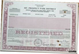 【極美品/品質保証書付】 アンティークコイン 硬貨 Mt. Prospect Park, Cook County, IL 1989 SPECIMEN Bond Certificate - Illinois Ill [送料無料] #oof-wr-009264-6115