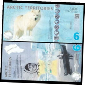 【極美品/品質保証書付】 アンティークコイン 硬貨 Arctic Territories 6 Dollars, Polymer, 2013, Polar wolf, specimen,UNC [送料無料] #oof-wr-009264-840