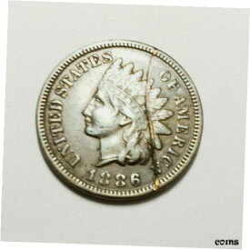 1886 P インディアン ヘッド セント ペニー タイプ 1 (T1) *XF の詳細 - 非常に細かい詳細*1886 P Indian Head Cent Penny Type 1 (T1) *XF DETAILS - EXTREMELY FINE DETAILS*