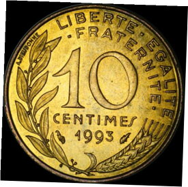 【極美品/品質保証書付】 アンティークコイン 硬貨 France Aluminium Bronze 10 Centimes Coin 1993 GEF [送料無料] #ocf-wr-009267-7709